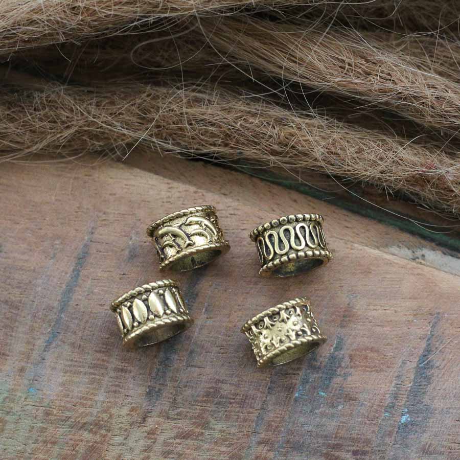 Indian Dread Bead Set - Gold Dolphin - DREAD BEADS - Dreadheadshop