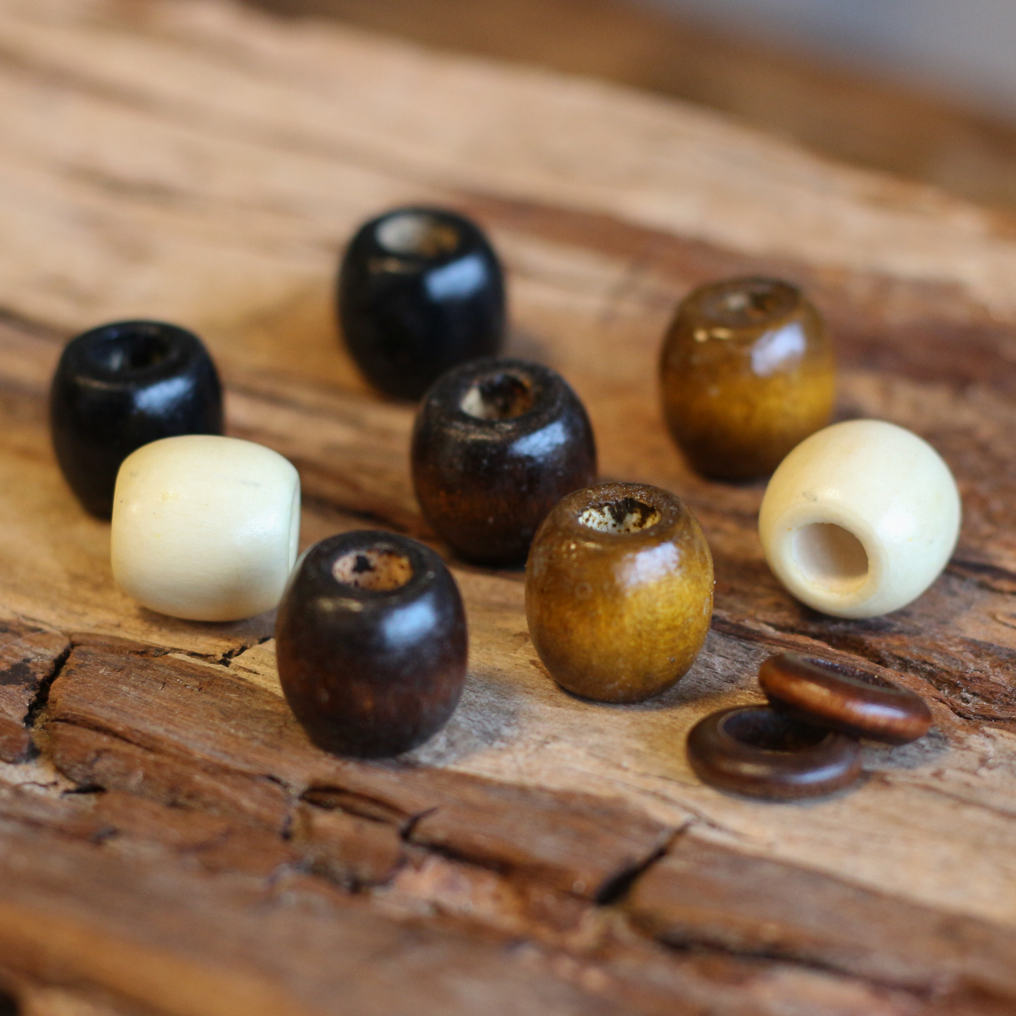 Dreadlocks Wooden Beads Mix Medium - DREAD BEADS - Dreadheadshop