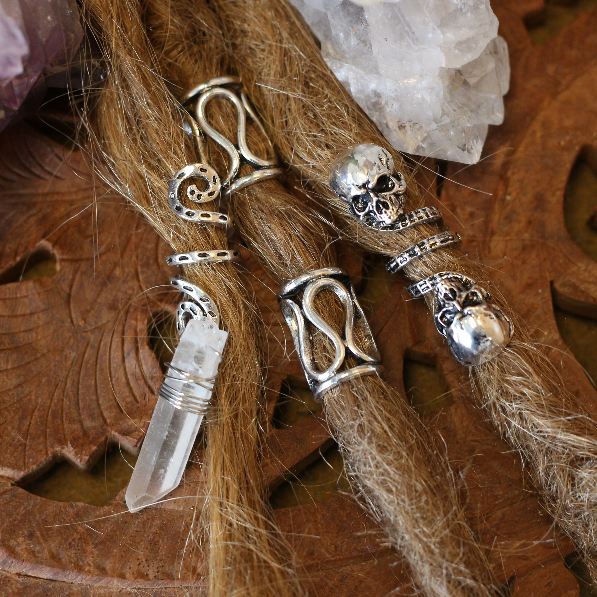 Skull and Krystal Bead Set - DREAD BEADS - Dreadheadshop Skull and Krystal Bead Set - DREAD BEADS - Dreadheadshop