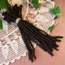 Medium Afro Kinky Dreadlocks - Brown - Human Hair Dreadlock Extensions -  Dreadheadshop