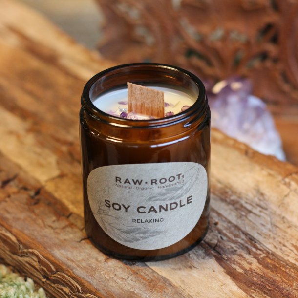 Relaxing Soy Candle with Crystals - Large